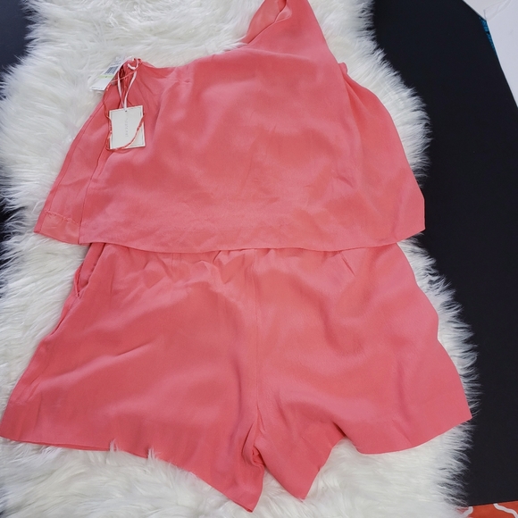 1. State Women's Havana Coral Romper One Shoulder Size 4 - Picture 8 of 10